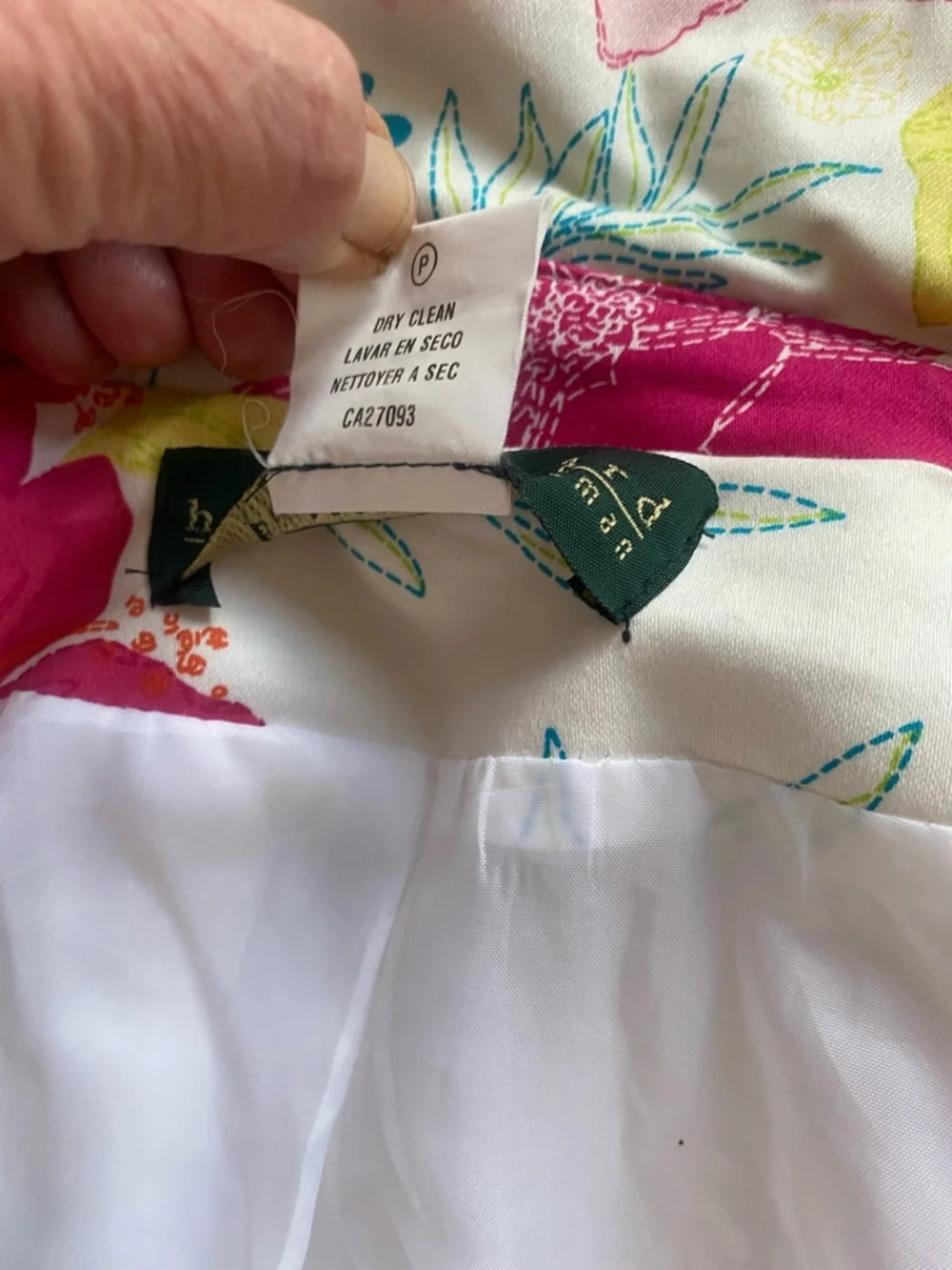 Harvé Benard Bold Colourful Floral button down lined cotton Spring Coat Size 16 - Picture 16 of 17